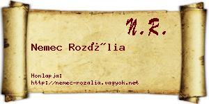 Nemec Rozália névjegykártya